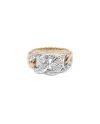 Anello Leo Pizzo Groumette in Oro Bicolore con Diamanti Bianchi