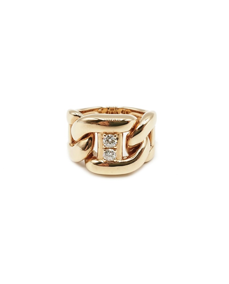 Leo Pizzo Ring in Rose Gold with White Diamonds