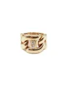 Anello Leo Pizzo in Oro Rosa con Diamanti Bianchi