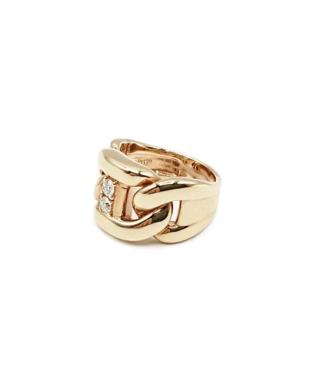 Leo Pizzo Ring in Rose Gold with White Diamonds