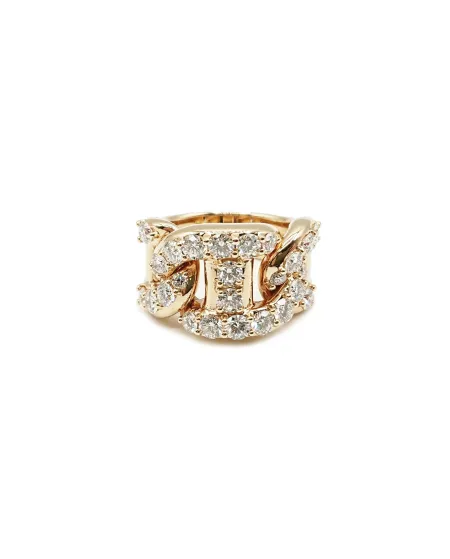 Anello Leo Pizzo in Oro Rosa con Diamanti Bianchi
