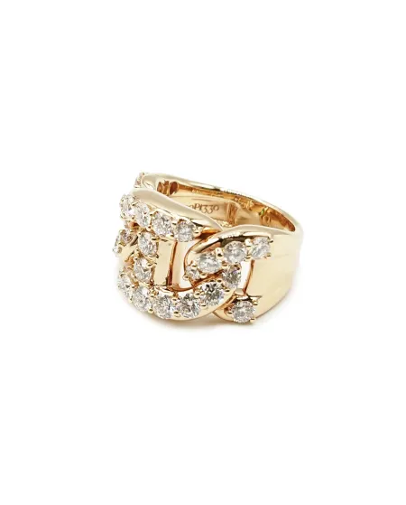 Anello Leo Pizzo in Oro Rosa con Diamanti Bianchi