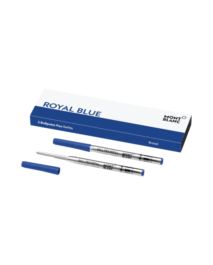 2 Refills Montblanc per Penna a Sfera Broad Royal Blue
