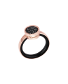 Bague Chantecler Capritude Paillettes en or rose, diamants noirs et émail