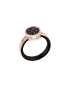 Chantecler Capritude Paillettes Ring in Rose Gold with Black Diamonds and Enamel