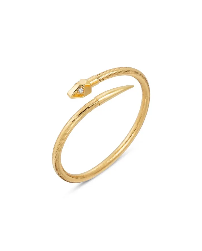 Bracciale Ponte Vecchio Nobile in Oro Giallo con Diamanti e Testa di Serpente