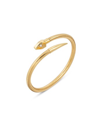 Ponte Vecchio Nobile Bracelet in Yellow Gold with Diamonds and Snake Head