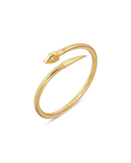 Bracciale Ponte Vecchio Nobile in Oro Giallo con Diamanti e Testa di Serpente