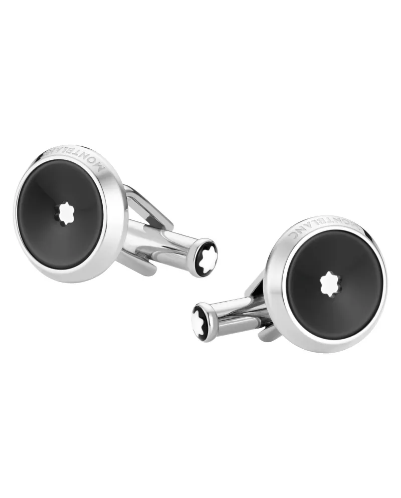 Montblanc Star Cufflinks with Black Resin Montblanc Star Cufflinks with Black Resin