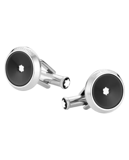 Montblanc Star Cufflinks with Black Resin
