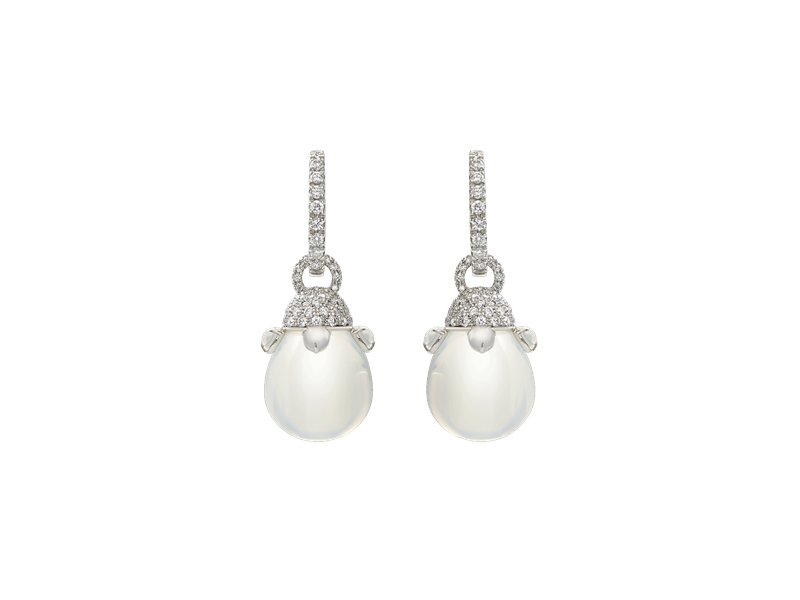 Chantecler Joyful Earrings in White Gold with Diamonds, Quartz and Crystal
