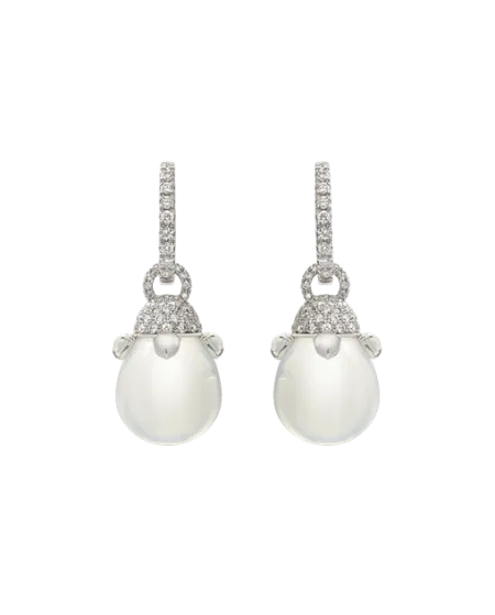 Chantecler Joyful Earrings in White Gold with Diamonds, Quartz and Crystal