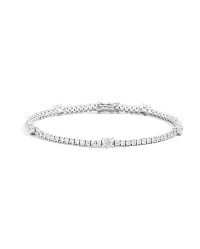 Bracelet Recarlo Anniversaire Love Tennis en Or Blanc et Diamants