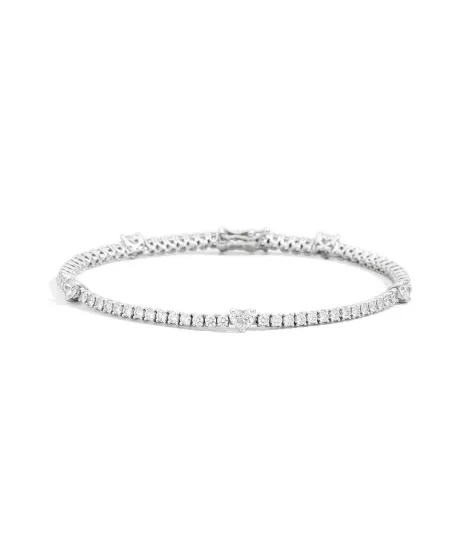 Bracelet Recarlo Anniversaire Love Tennis en Or Blanc et Diamants