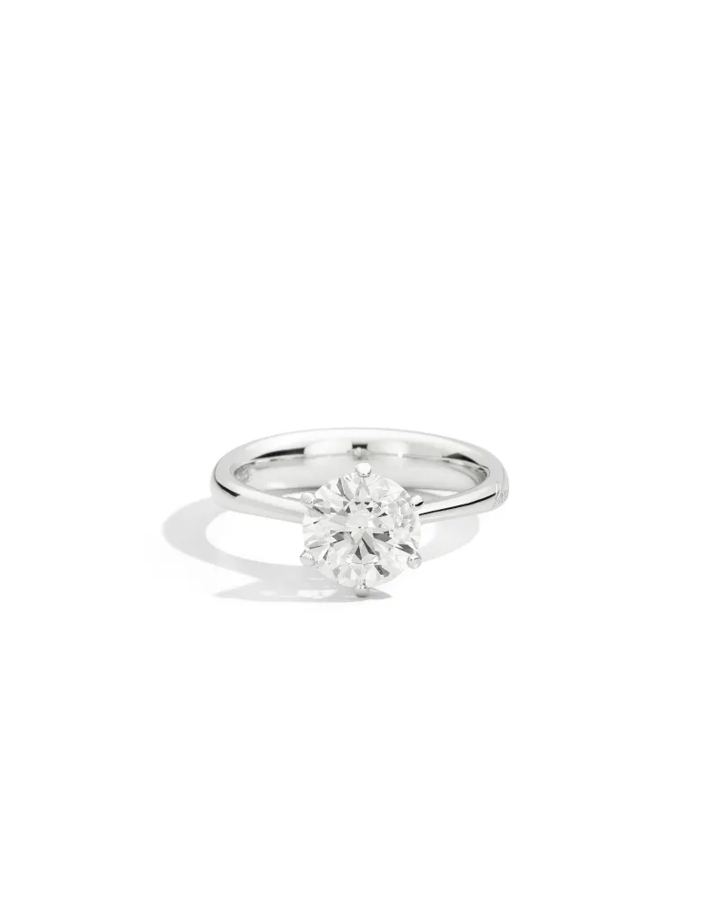Six Claws Recarlo Anniversary Solitaire Ring in White Gold with Diamond