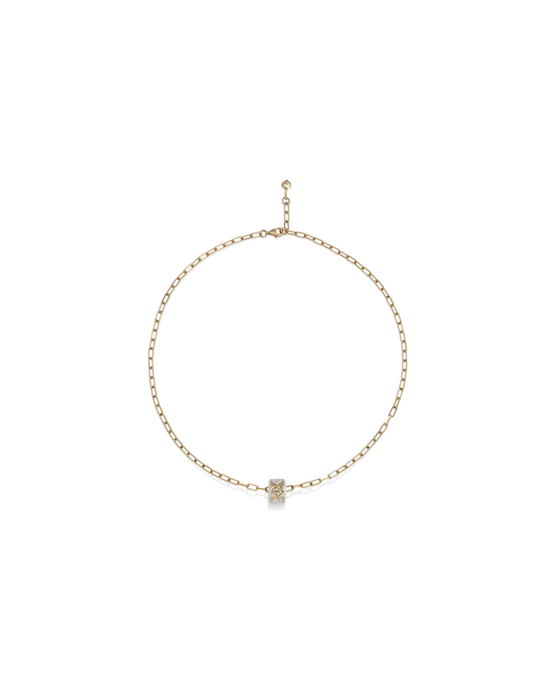Collana Chantecler Carousèl  con Pendente con Diamanti e Smalto Bianco