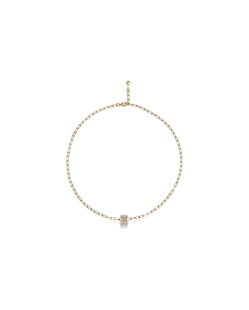 Collana Chantecler Carousèl  con Pendente con Diamanti e Smalto Bianco