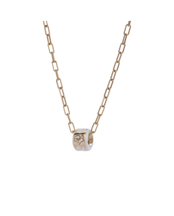 Collier Chantecler Carousèl avec pendentif avec diamants et émail blanc
