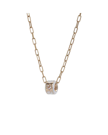 Collier Chantecler Carousèl avec pendentif avec diamants et émail blanc