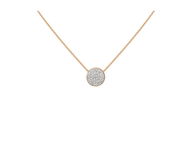 Chantecler Capritude Paillettes Necklace in Rose Gold with Pavé Diamonds
