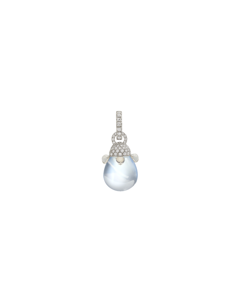 Pendentif Chantecler Joyful en or blanc avec diamants, quartz et cristal
