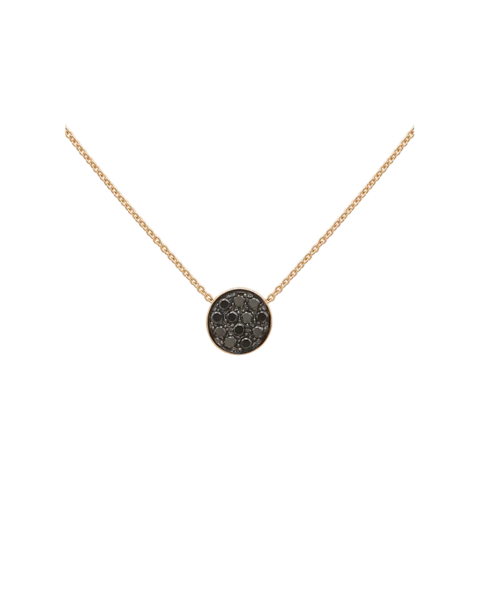 Chantecler Capritude Paillettes Necklace in Rose Gold with Black Diamonds Pavé