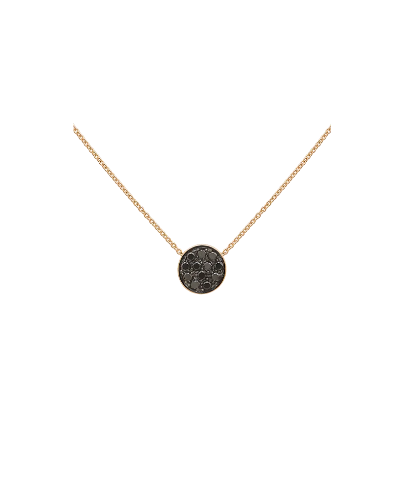 Collier Chantecler Capritude Paillettes en Or Rose et Pavé de Diamants Noirs
