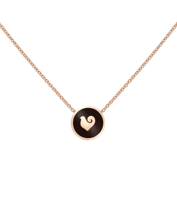 Chantecler Capritude Paillettes Necklace in Rose Gold with Black Diamonds Pavé