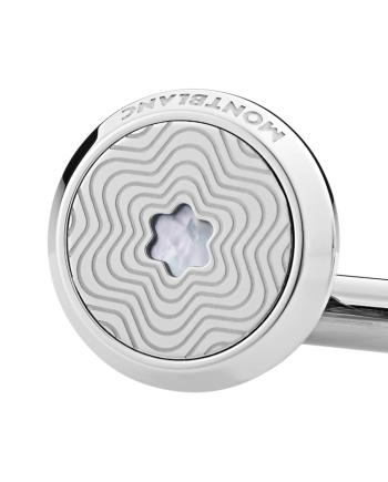 Montblanc Meisterstuck Cufflinks in Steel with Mother of Pearl Emblem