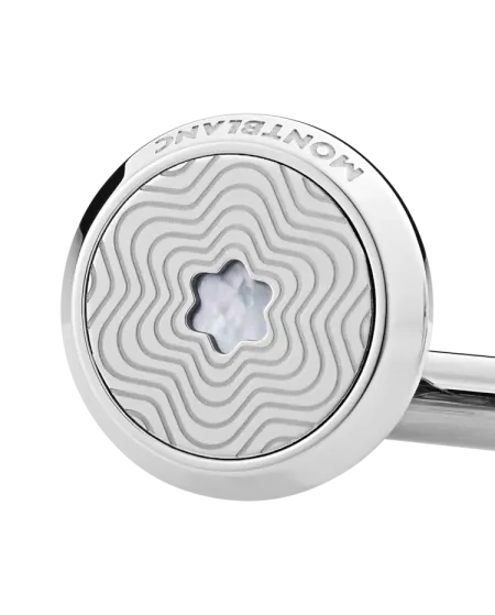 Montblanc Meisterstuck Cufflinks in Steel with Mother of Pearl Emblem