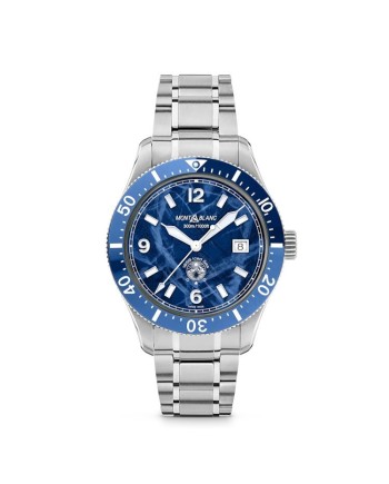 Montblanc 1858 Ice Sea Montre automatique à date bleue