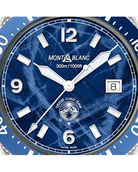 Montblanc 1858 Ice Sea Automatic Date Blue Watch