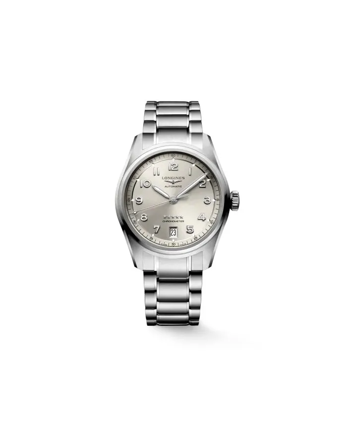 Montre Longines Spirit 37 mm avec cadran champagne et bracelet en acier