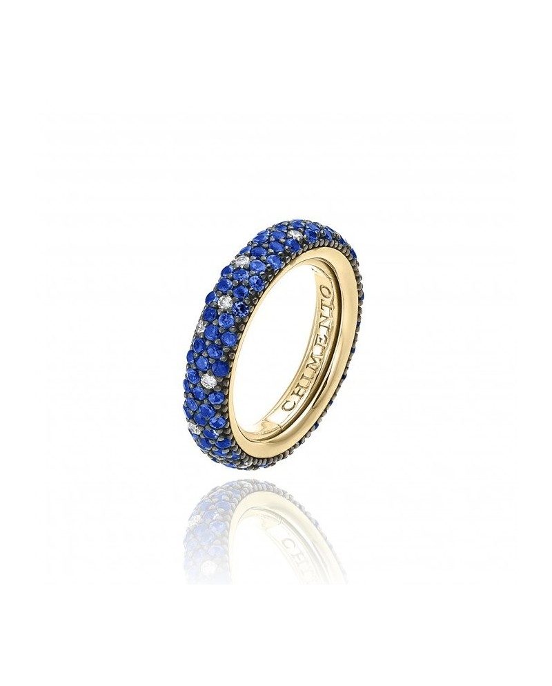 Bague Chimento Forever Star en or jaune avec saphirs bleus et diamants
