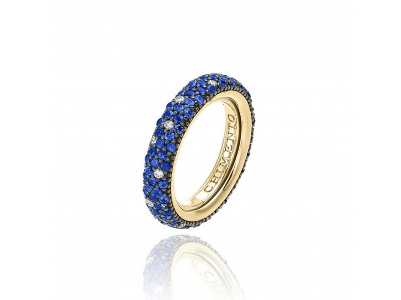 Chimento Forever Star Ring in Yellow Gold with Blue Sapphires and Diamonds