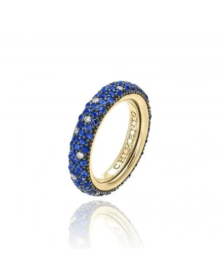 Chimento Forever Star Ring in Yellow Gold with Blue Sapphires and Diamonds