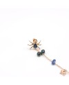 Malafimmina Single Earring in Yellow Gold with Sapphires and Spider