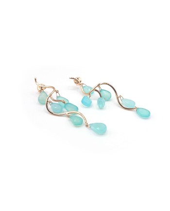 Malafimmina Earrings in Rose Gold with Chalcedony