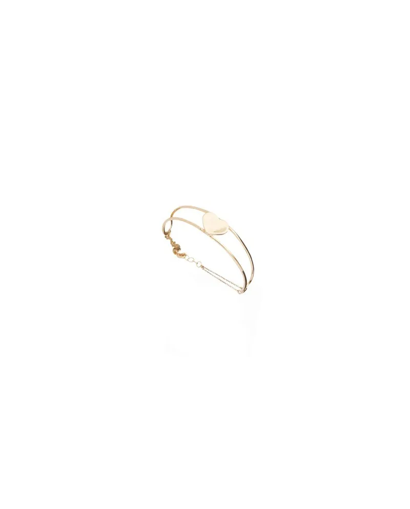 Malafimmina Bracelet Rigide Macaron Or Jaune avec Cœur