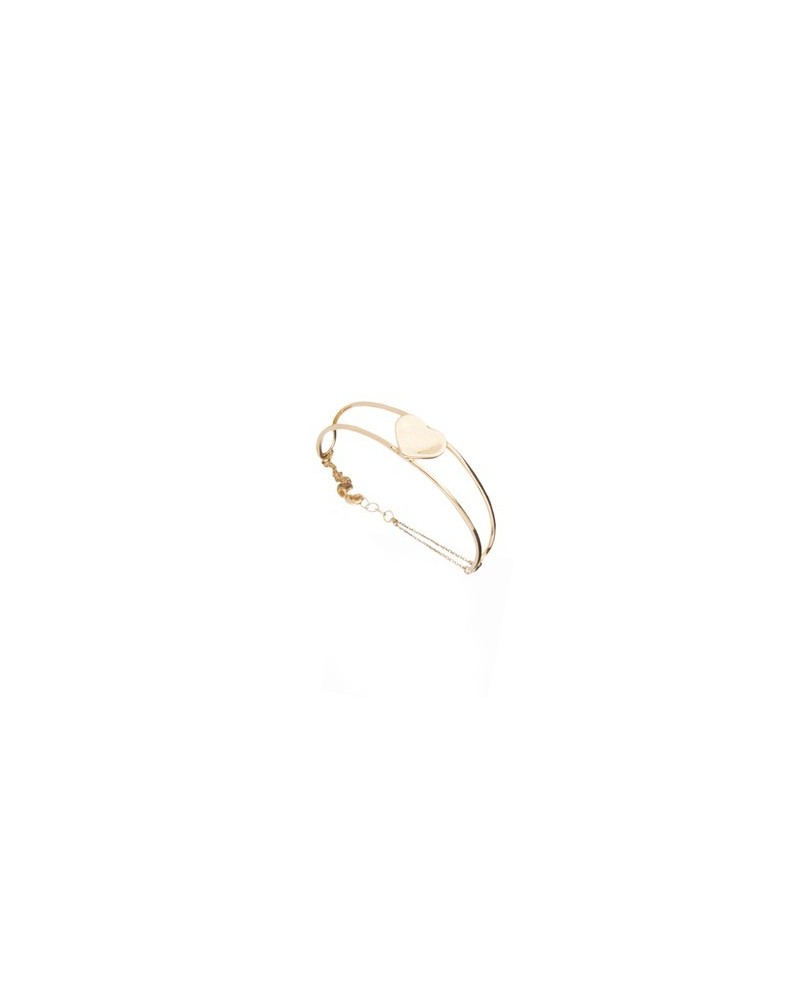 Malafimmina Rigid Bracelet Macaron Yellow Gold with Heart