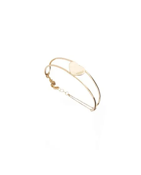 Bracciale Rigido Malafimmina Macaron Oro Giallo con Cuore