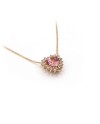 Victor Malafimmina Necklace in Rose Gold with Pink Topaz Heart Pendant and Diamonds