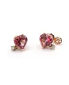 Boucles d'Oreilles Malafimmina Mint Coeur en Or Rose avec Topaze et Diamants