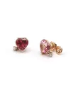 Malafimmina Mint Heart Earrings in Rose Gold with Topaz and Diamonds
