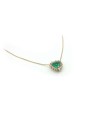 Victor Malafimmina Necklace in Yellow Gold with Emerald Heart Pendant and Diamonds