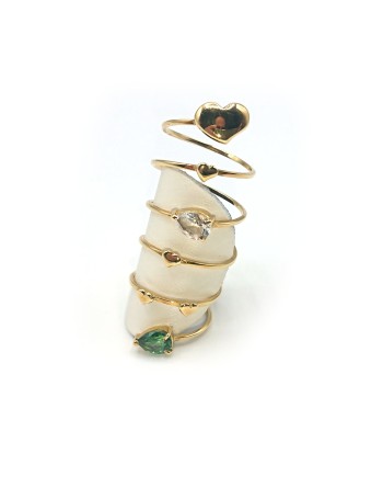 Malafimmina Ring in Yellow Gold with Heart and Topaz
