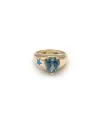 Bague Malafimmina en Or Jaune avec Topaze Bleue Coeur