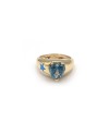 Malafimmina Ring in Yellow Gold with Heart Blue Topaz