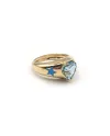 Malafimmina Ring in Yellow Gold with Heart Blue Topaz