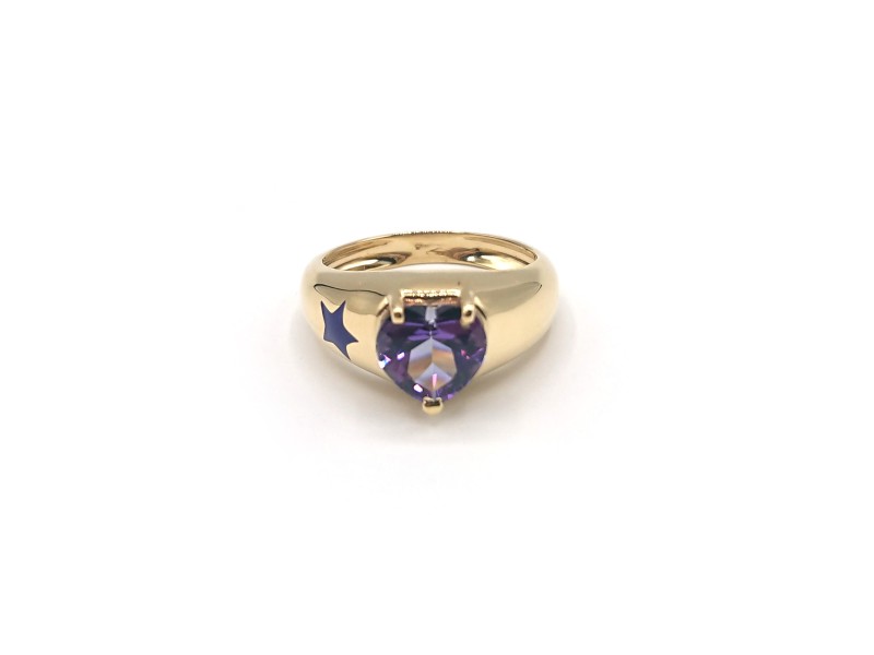 Malafimmina Ring in Yellow Gold with Purple Heart Topaz
